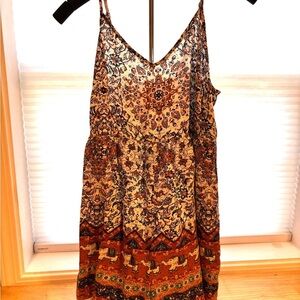 Xhilaration Multicolor Patterned Romper Size Large